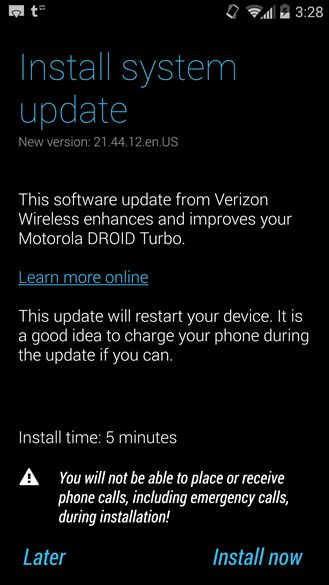 Fotografía - [Non Lollipop] Verizon Envoie OTA Pour Droid Turbo avec quelques corrections mineures